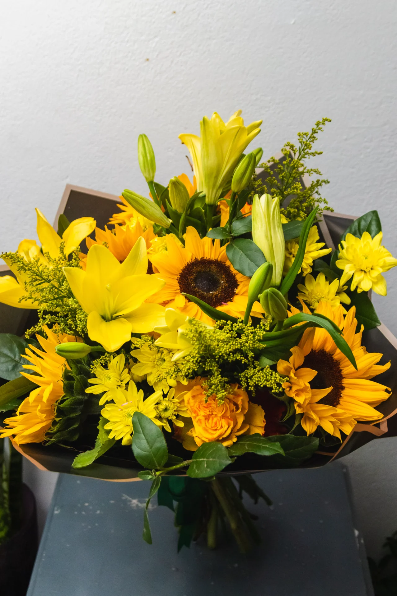 Bright Yellow and Sunflower Bouquet
