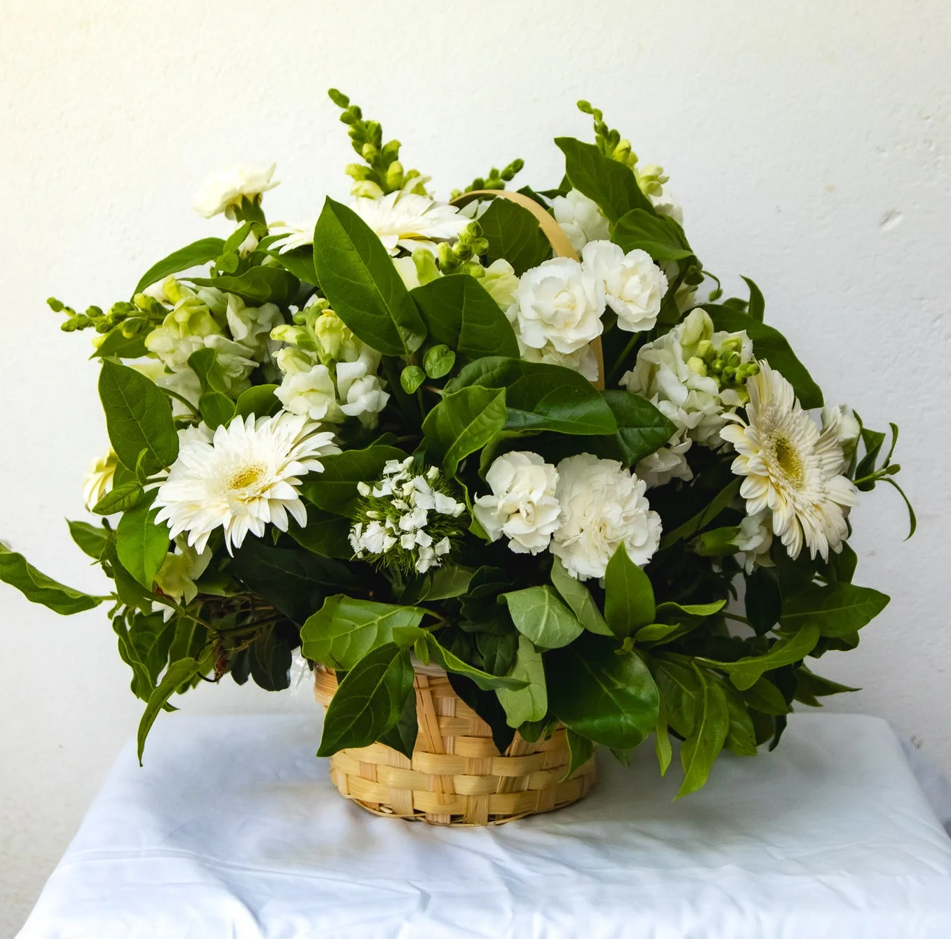White Garden Basket